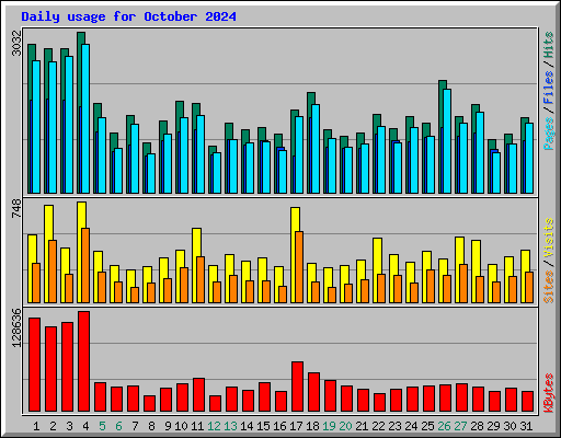 Daily usage for October 2024