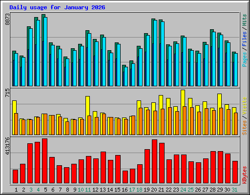 Daily usage for January 2026