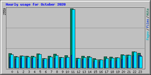 Hourly usage for October 2020