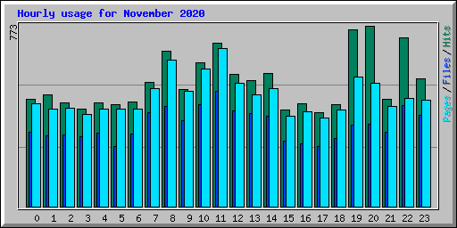 Hourly usage for November 2020
