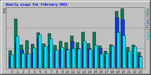 Hourly usage for February 2021