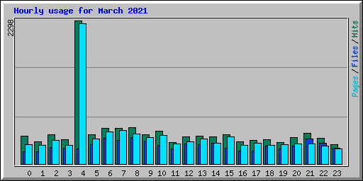 Hourly usage for March 2021